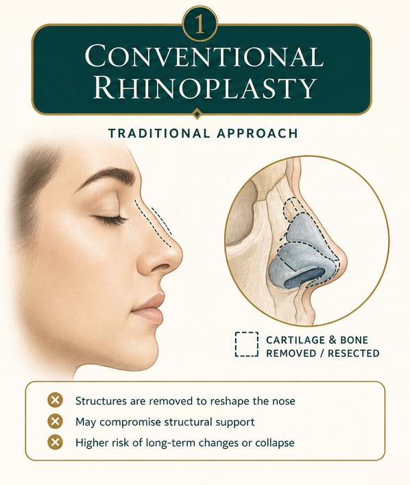 Conventional rhinoplasty illustration