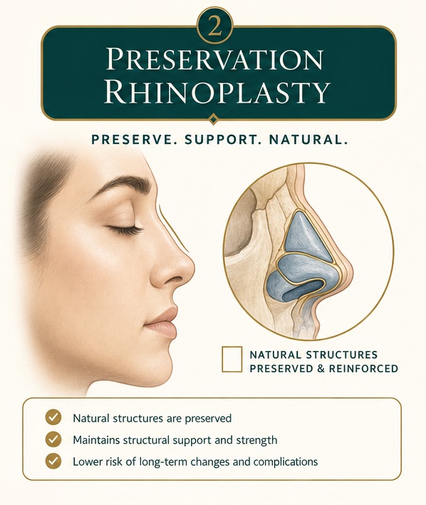 Preservation rhinoplasty illustration